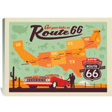 100th Anniversary Of Route 66 (Map) - Canvas, Canvas