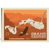 Map of Grand Canyon National Park - Canvas, Canvas