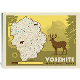 Map of Yosemite National Park - Canvas, Canvas