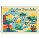 Great Lakes: Horizontal Map - Canvas, Canvas