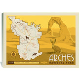 Map of Arches National Park - Canvas, Canvas