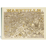Illustrated Map of Nashville - Canvas, Canvas