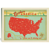 Map of the USA Print - Canvas, Canvas