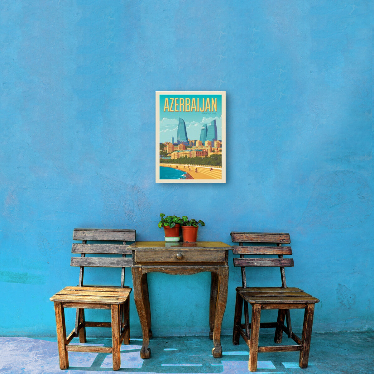 Azerbaijan: Baku — Vintage Travel Poster | Canvas Wall Art