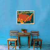 2024 Total Solar Eclipse Map - Canvas, Canvas / 18x24