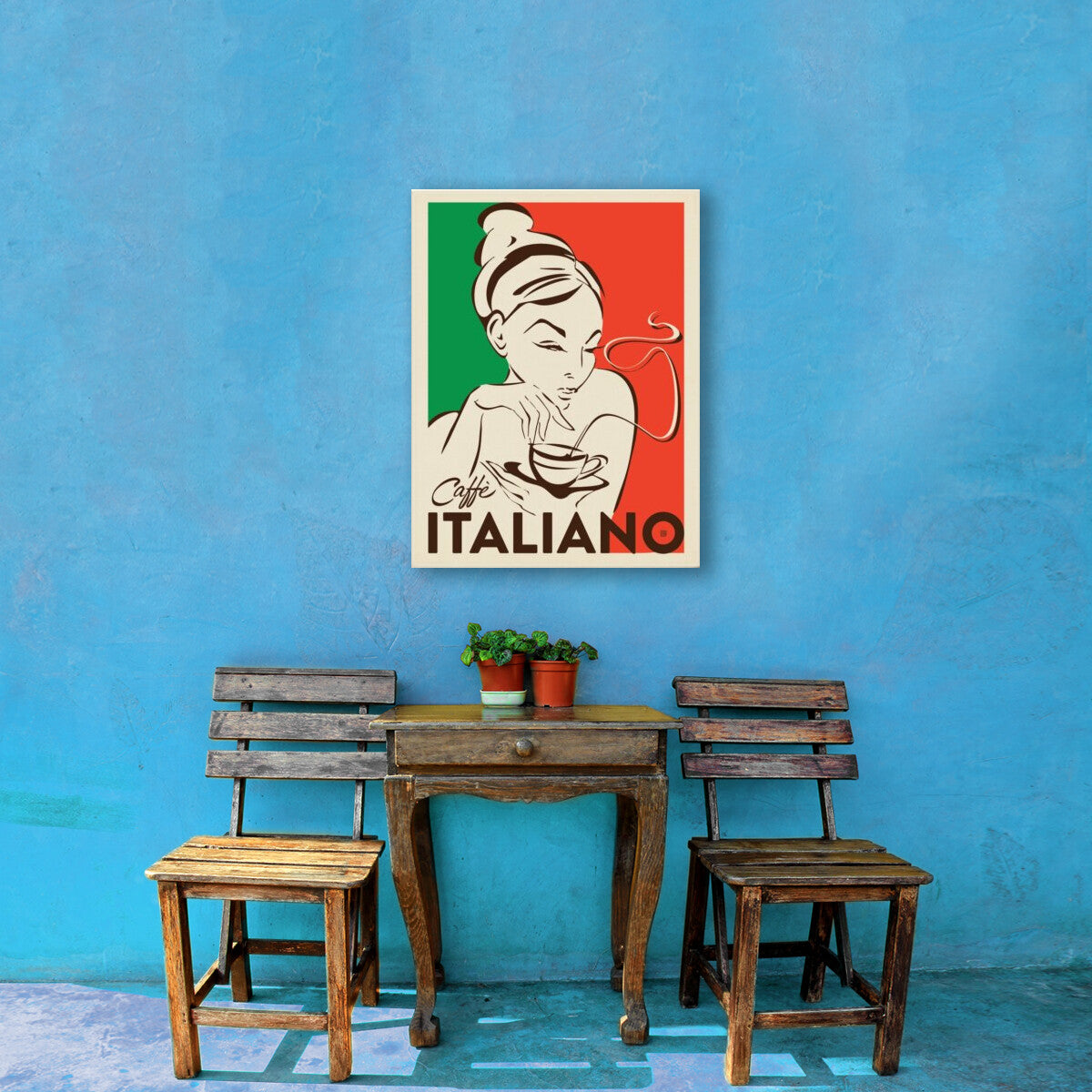 Caffe Italiano: Fashion Drawing — Coffee Art Print | Canvas Wall