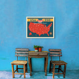 250th Anniversary USA: Commemorative Map - Canvas, Canvas / 18x24