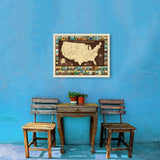 63 National Parks: Map Of USA - Canvas, Canvas / 18x24