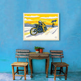 Salt Flat Motorcycle Racer - Canvas, Canvas / 24x32