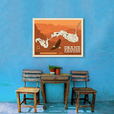 Map of Grand Canyon National Park - Canvas, Canvas / 24x32