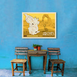 Map of Arches National Park - Canvas, Canvas / 24x32