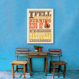 Lyric Print: Burning Ring Of Fire - Canvas, Canvas / 24x32