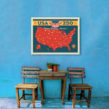 250th Anniversary USA: Commemorative Map - Canvas, Canvas / 24x32