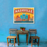 Nashville Landmarks (Horizontal) - Canvas, Canvas / 24x32