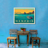 Memphis, TN: River View (Horizontal) - Canvas, Canvas / 24x32