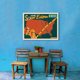 2024 Total Solar Eclipse Map - Canvas, Canvas / 24x32