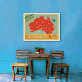 Australia: Explore Down Under Map - Canvas, Canvas / 24x32