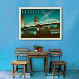 Nashville Skyline: Pedestrian Bridge, Horizontal - Canvas, Canvas / 30x40