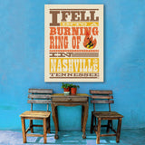 Lyric Print: Burning Ring Of Fire - Canvas, Canvas / 30x40
