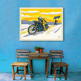 Salt Flat Motorcycle Racer - Canvas, Canvas / 30x40