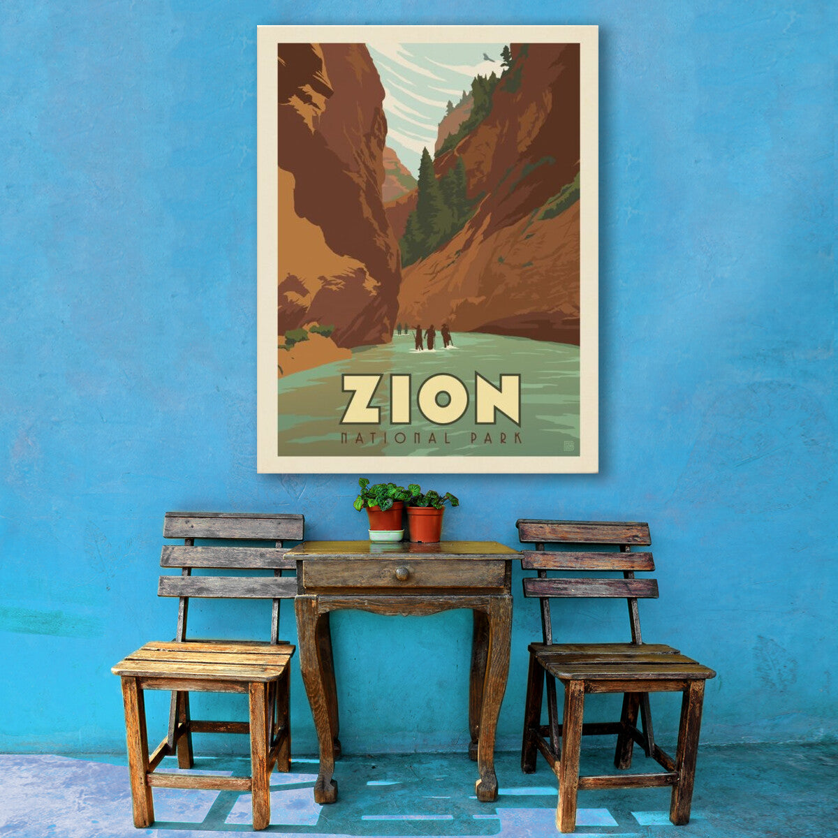 zion-national-park-hiking-the-narrows - Canvas / 30x40 / Env