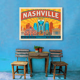 Nashville Landmarks (Horizontal) - Canvas, Canvas / 30x40