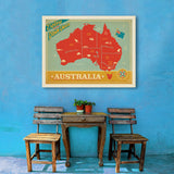 Australia: Explore Down Under Map - Canvas, Canvas / 30x40