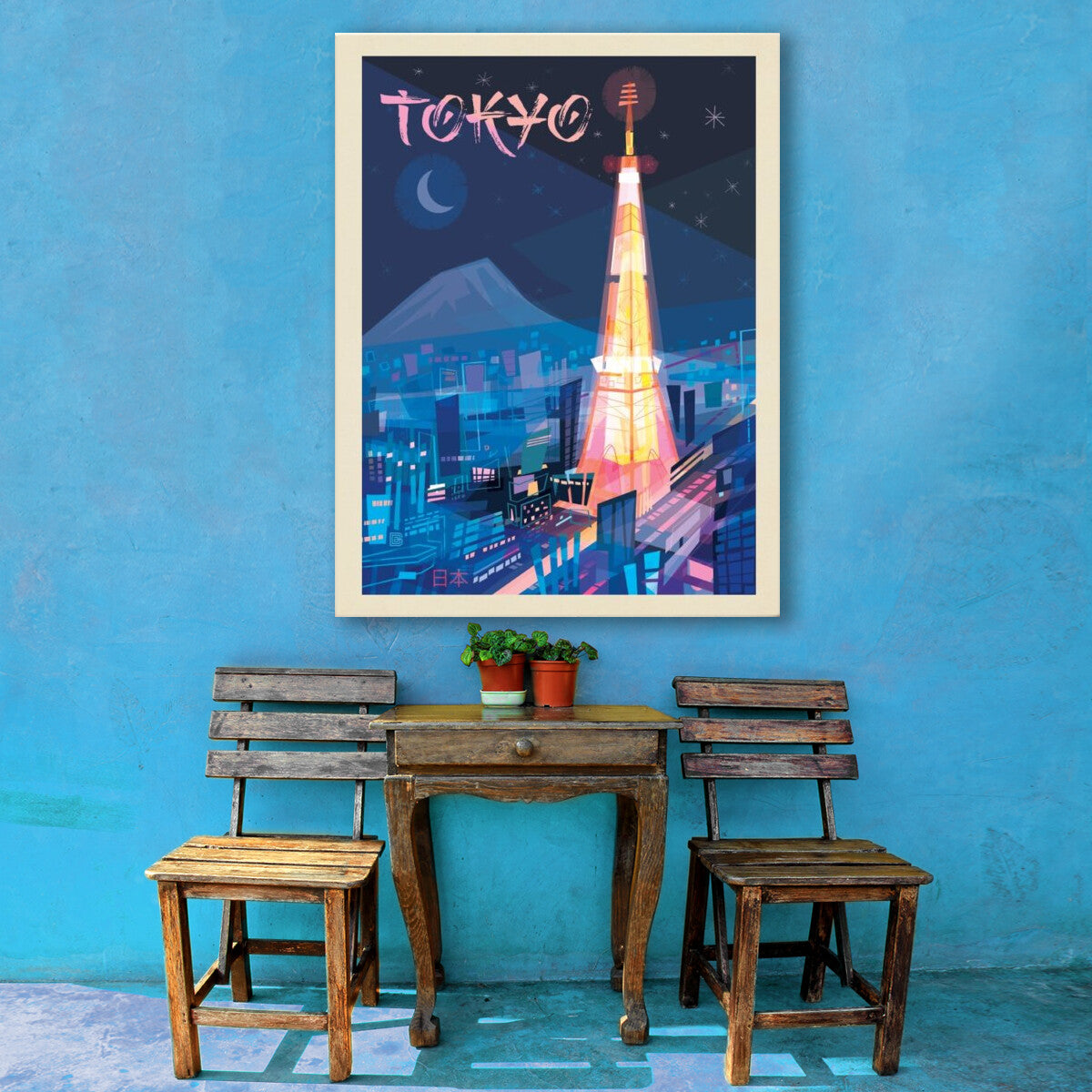Japan: Tokyo (Mod Design) — Vintage Travel Poster | Canvas Wall