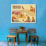 Grand Canyon National Park: Illustrated Map - Canvas, Canvas / 30x40