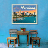 Portland, Oregon: Waterfont Skyline - Canvas, Canvas / 30x40