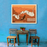 Map of Grand Canyon National Park - Canvas, Canvas / 30x40