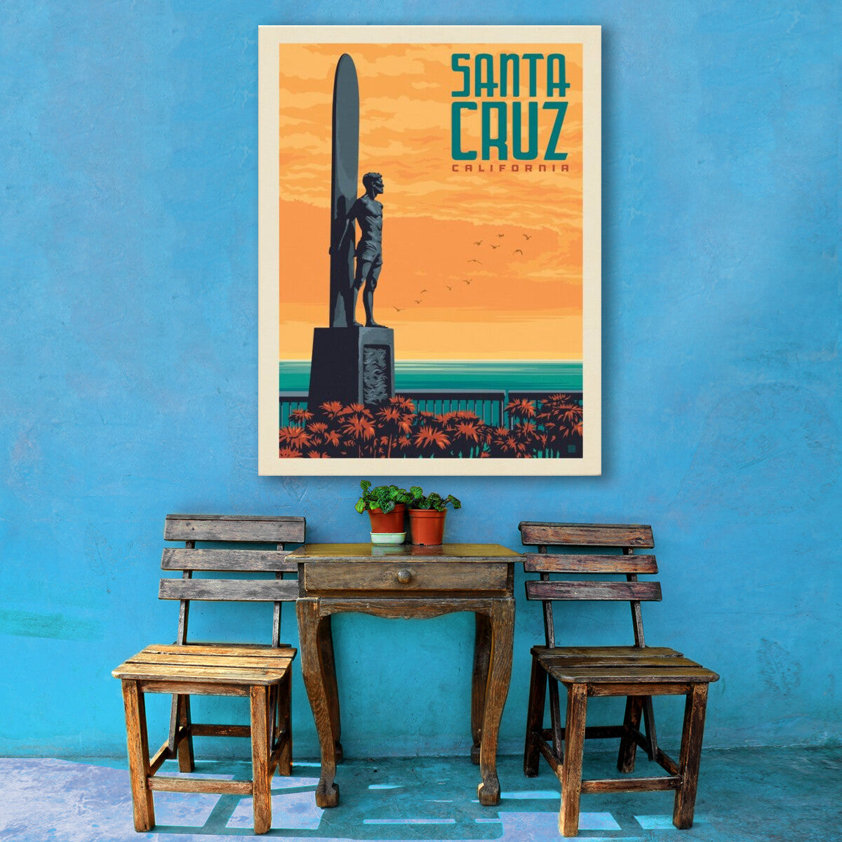 Santa Cruz, CA: World Surfing Reserve — Vintage Travel Poster