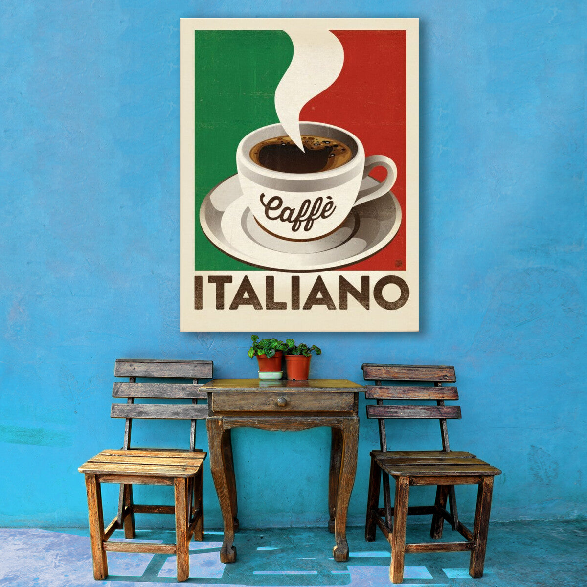 Caffe Italiano: Italian Flag — Coffee Art Print | Canvas Wall Art