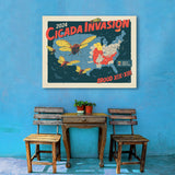 2024 Cicada Invasion Map - Canvas, Canvas / 30x40