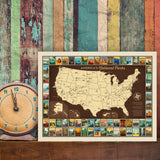 63 National Parks: Map Of USA - Canvas, Canvas / 9x12