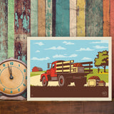 Vintage Apple Truck - Canvas, Canvas / 9x12