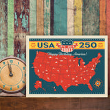 250th Anniversary USA: Commemorative Map - Canvas, Canvas / 9x12