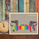 Mod Rainbow Dogs - Canvas, Canvas / 9x12