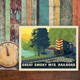 Great Smoky Mountain Railroad: Diesel Train - Canvas, Canvas / 9x12