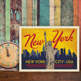 New York City: Horizontal Skyline - Canvas, Canvas / 9x12
