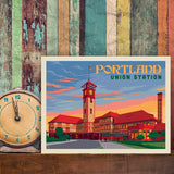 Portland, Oregon: Union Station - Canvas, Canvas / 9x12