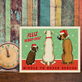 Middle Tennessee Boxer Rescue Fundraiser Print #5 (Feliz Nubby Dog) - Canvas, Canvas / 9x12