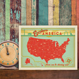 Map of the USA Print - Canvas, Canvas / 9x12