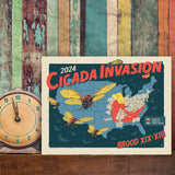 2024 Cicada Invasion Map - Canvas, Canvas / 9x12