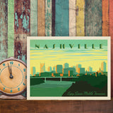 Nashville Skyline: Horizontal - Canvas, Canvas / 9x12