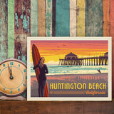 Huntington Beach, California - Canvas, Canvas / 9x12