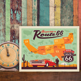 100th Anniversary Of Route 66 (Map) - Canvas, Canvas / 9x12