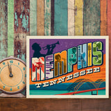 Memphis, TN: Picture Letters - Canvas, Canvas / 9x12