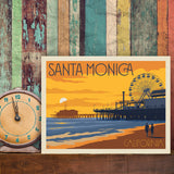 Santa Monica Pier: Sunset - Canvas, Canvas / 9x12