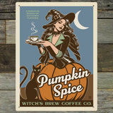 Witches' Brew Coffee Co. (Pumpkin Spice Blend) - Metal Sign, Metal Sign